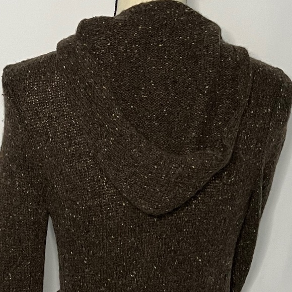 Vince 100% Cashmere Hoodie Sweater Wrap - Brown Sz Small - Picture 5 of 11